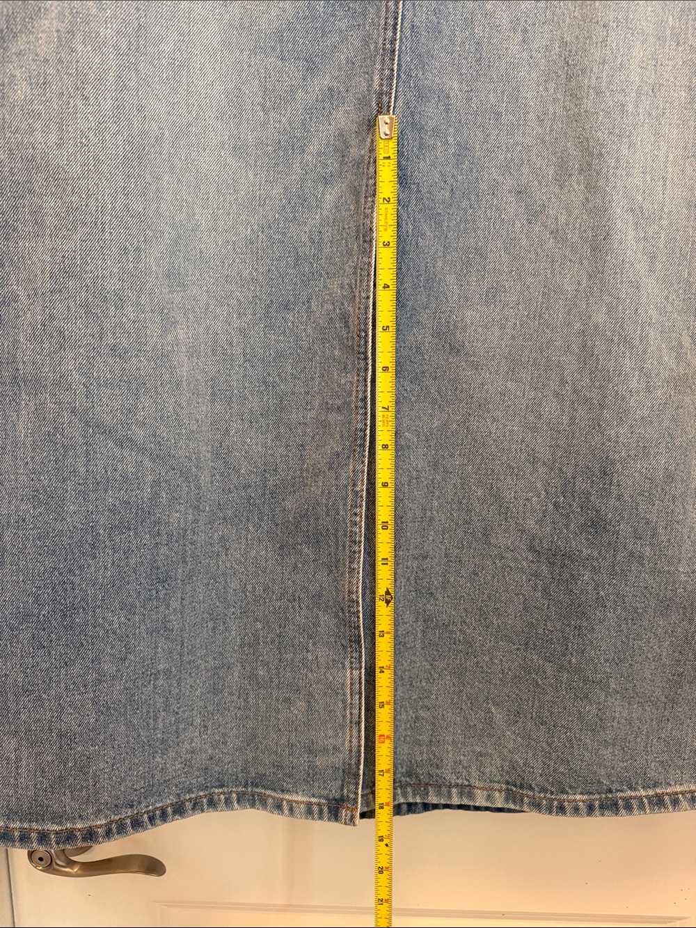 NWT Classic Denim A-Line Skirt w/ Front Slit, Size 8 - Picture 11 of 13
